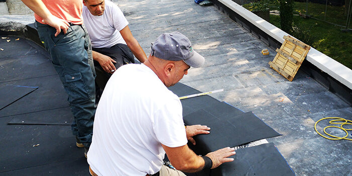 Chantier toiture plate - Membrane d'étanchéité EPDM